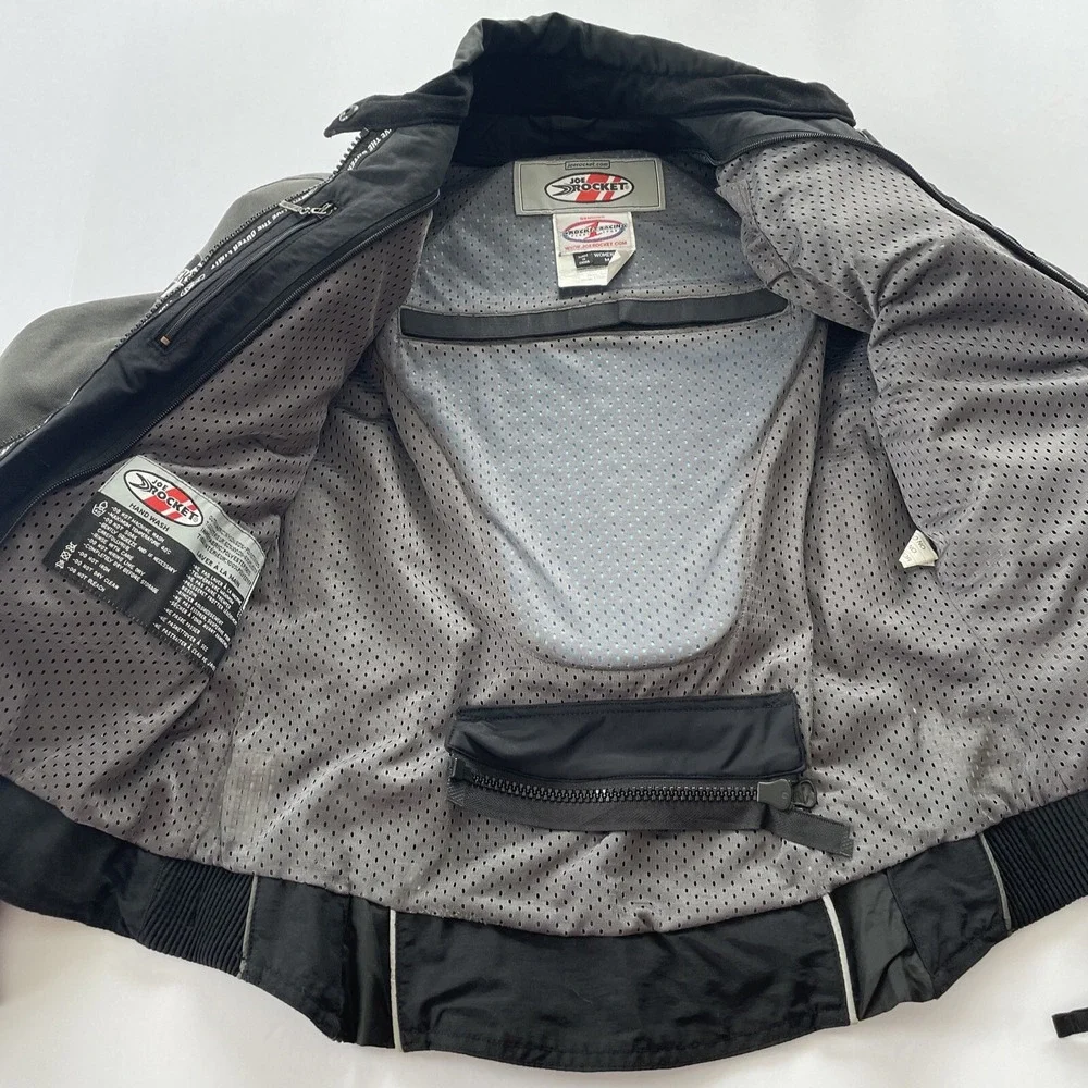 Joe Rocket Womens Motorcycle Jacket Padded Armored‎ Size Medium Black Grey